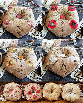 Puntini Puntini Four Seasons Flowers Biscornu