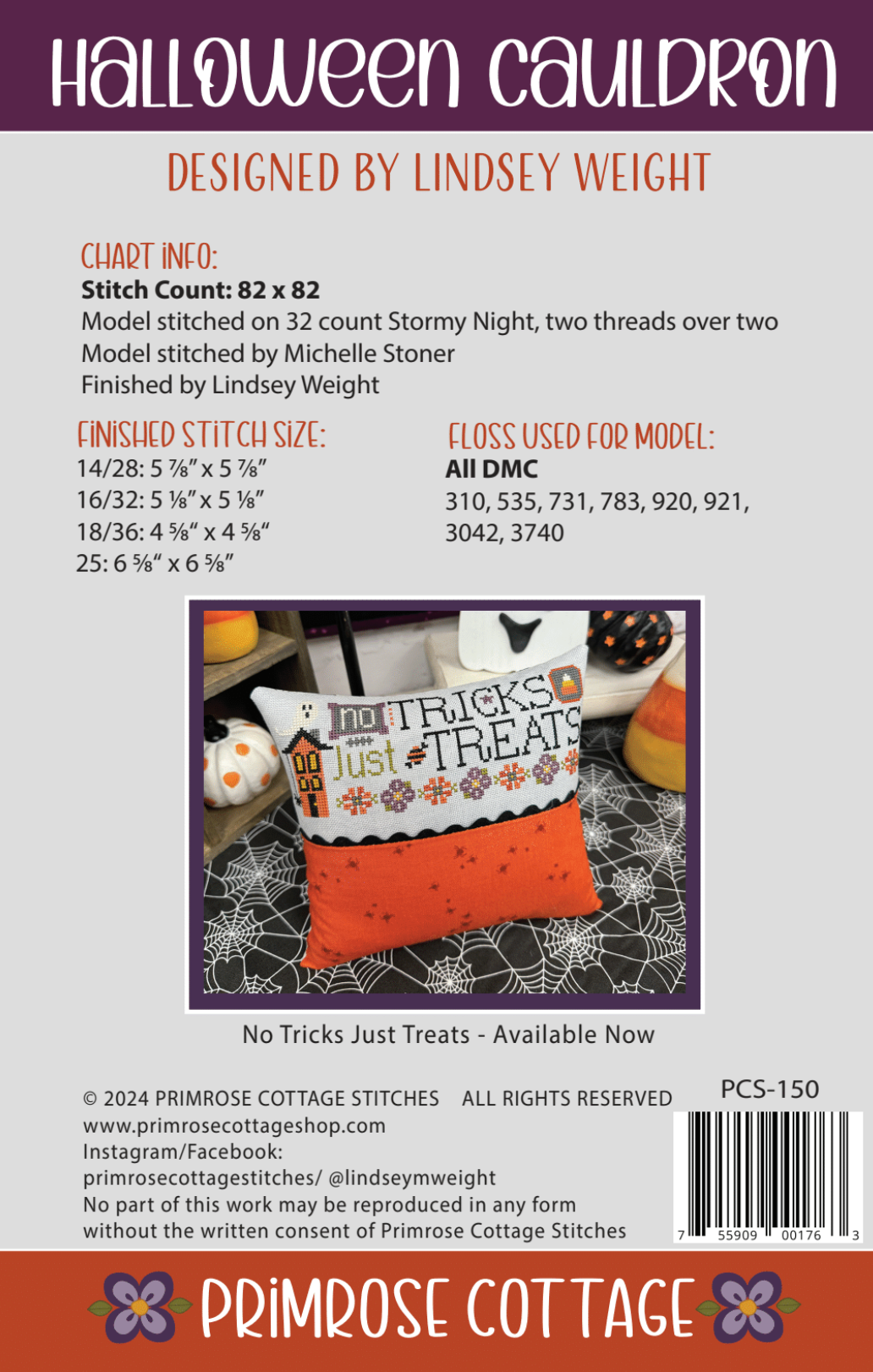 Primrose Cottage Stitches Halloween Cauldron PCS-150