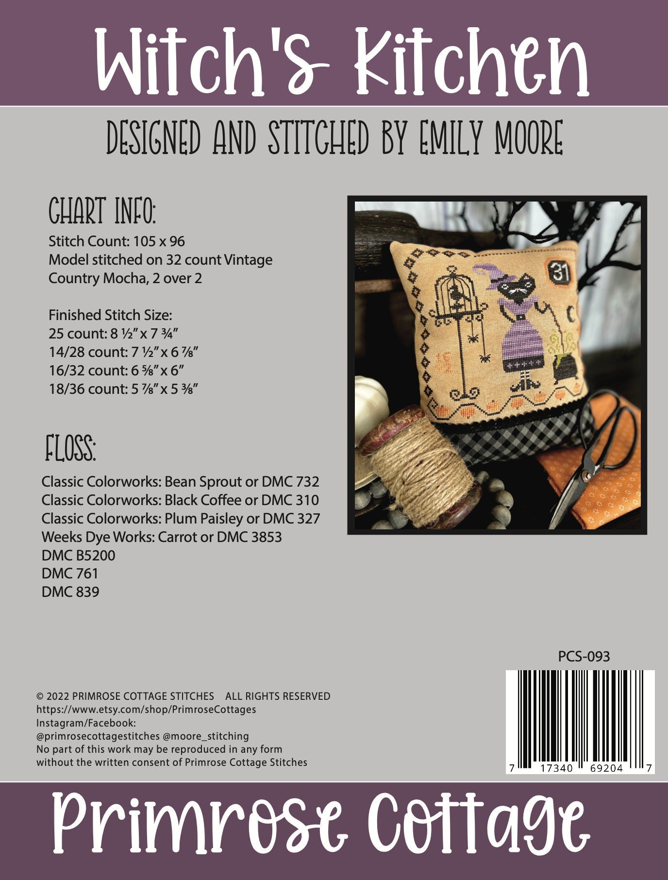 Primrose Cottage Stitches Witches Kitchen PCS-093