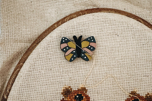 Remember November, Inc - Butterfly Needle Minder, Wooden Magnetic Needle Minder