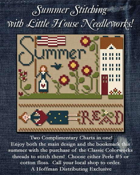 Summer Stitching -Pearl #5 Thread pack(with free graph)  By Little House Needleworks