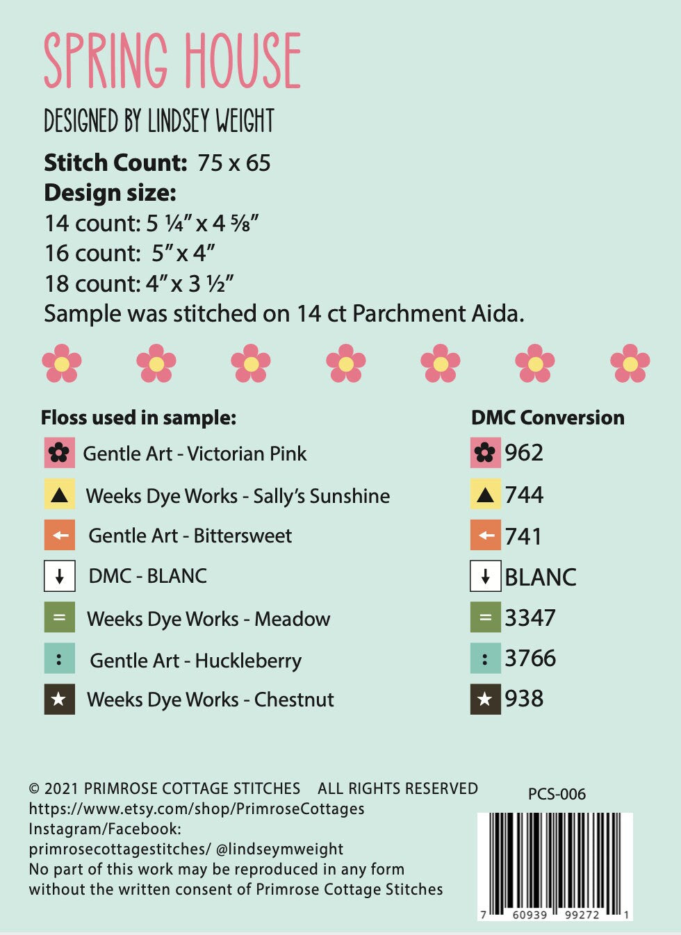 Primrose Cottage Stitches Spring House PCS-006