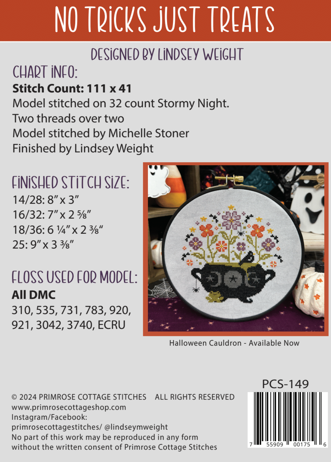 Primrose Cottage Stitches No Tricks Just Treats PCS-149