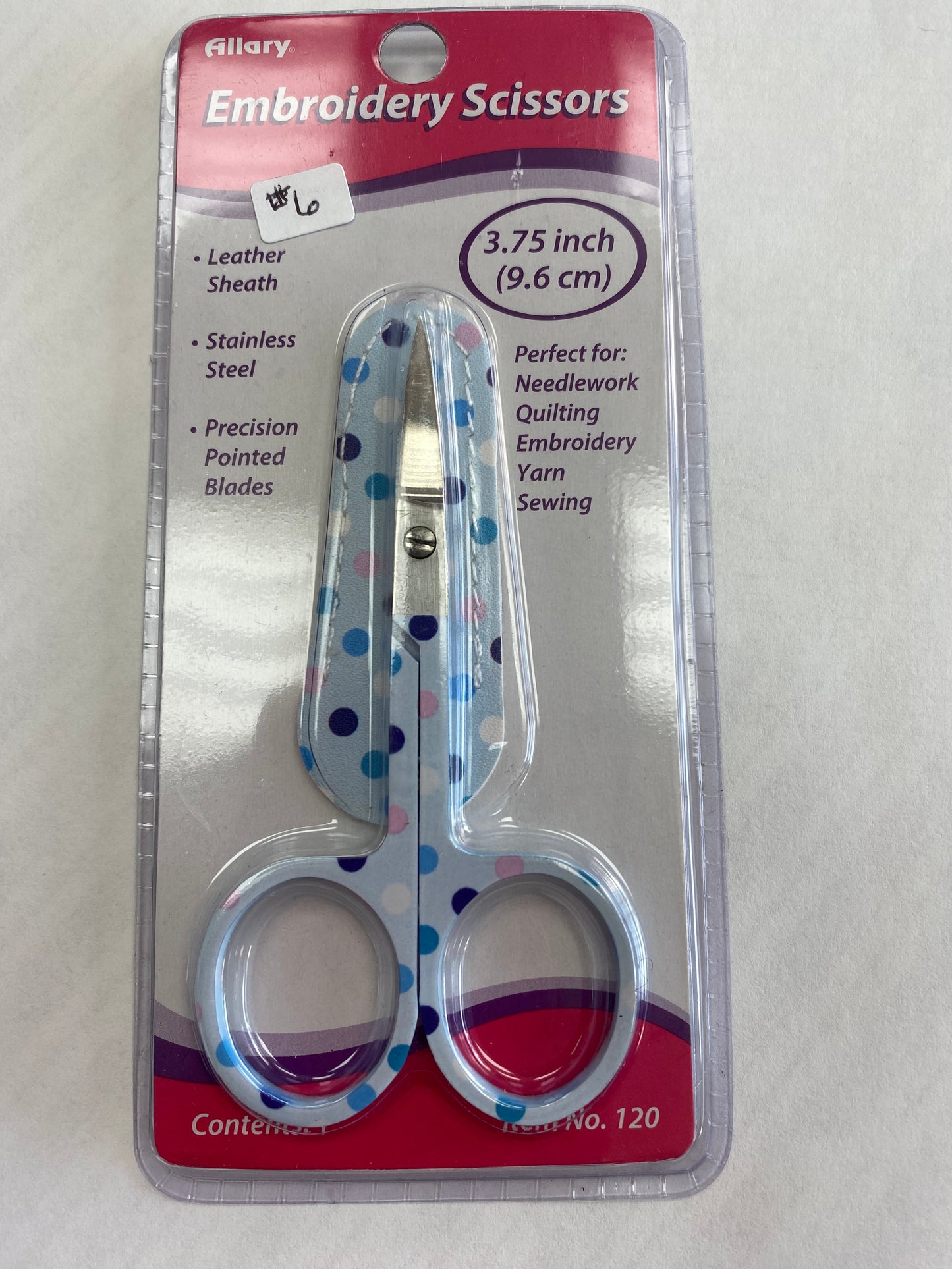 Embroidery Scissors with Leather Sheath